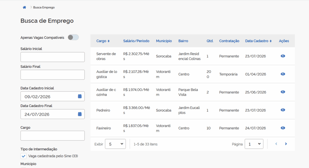 cadastro pat sorocaba online